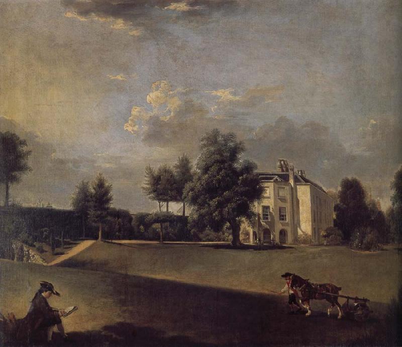 Johann Zoffany A view of the grounds of  Hampton House oil painting image